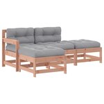 vidaXL Salon de jardin 4 Pièces avec coussins bois massif douglas
