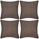 vidaXL Housses de coussin 4 Pièces Aspect de lin Marron 40x40 cm