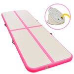 vidaXL Tapis gonflable de gymnastique avec pompe 400x100x10cm PVC Rose