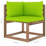 vidaXL Salon palette de jardin 7 Pièces et coussins Bois de pin imprégné