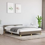 vidaXL Cadre de lit avec tête de lit Taupe 140x200 cm Tissu