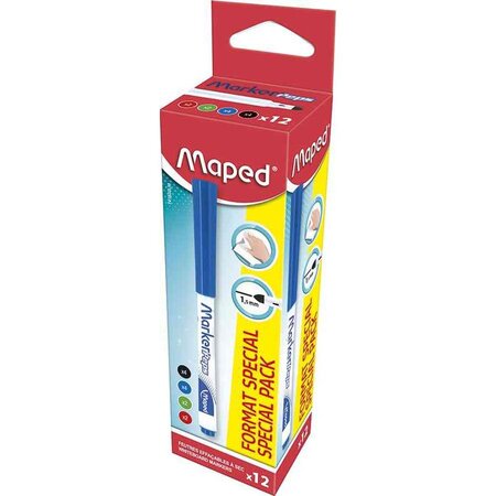 Feutre à tableau blanc marker'peps  pack promo de 12 maped