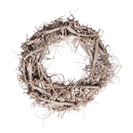 Couronne en osier Balayé Blanc 40cm H8cm