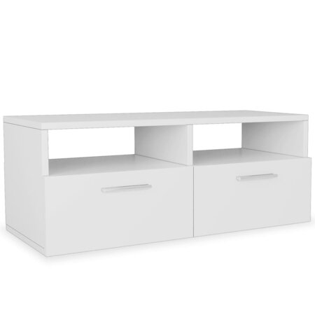 vidaXL Meubles TV Bois d’ingénierie 95x35x36 cm Blanc