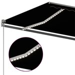 vidaXL Auvent automatique capteur de vent et LED 400x300 cm Anthracite