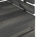 vidaXL Salon palette de jardin 3 Pièces Bois de pin massif Gris foncé