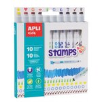 Feutres "Tampons Duo" pour Enfant 10 pièces
