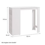 Table en bois blanc 120x50 cm
