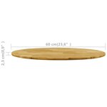 vidaXL Dessus de table Bois de chêne massif Rond 23 mm 600 mm