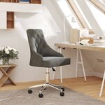 vidaXL Chaise pivotante de salle à manger Gris foncé Tissu