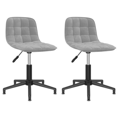vidaXL Chaises pivotantes à manger lot de 2 gris clair velours