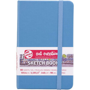Carnet croquis 9x14 cm - 80 feuilles - 140g - bleu - royal talens