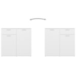 vidaXL Buffet Blanc 80x36x75 cm Aggloméré