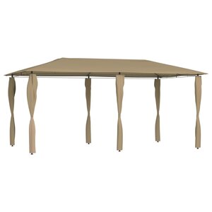 vidaXL Belvédère avec revêtement de poteaux 3x6x2 6 m Taupe 160 g/m²