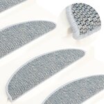 vidaXL Tapis d'escalier autocollants 15 Pièces 65x21x4 cm Bleu