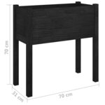 vidaXL Jardinières 2 Pièces Noir 70x31x70 cm Bois de pin massif