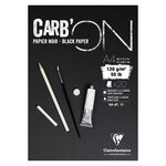Bloc carb'on noir encolle a4 - 20 feuilles - 120g - clairefontaine