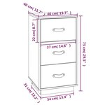 vidaXL Tables de chevet 2 Pièces Gris 40x40x75 cm Bois de pin massif