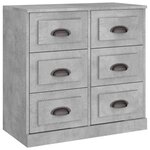 vidaXL Buffets 3 Pièces gris béton bois d'ingénierie
