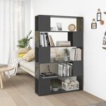 vidaXL Bibliothèque/Séparateur de pièce Gris brillant Aggloméré