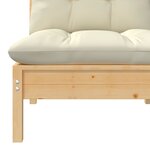 vidaXL Canapé 2 places de jardin et coussins crème Bois de pin solide