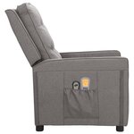 vidaXL Fauteuil électrique de massage Gris clair Tissu