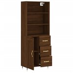vidaXL Buffet haut Chêne marron 69 5x34x180 cm Bois d'ingénierie