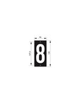 THIRARD - Plaque de signalisation 8  marquage blanc sur fond noir  panneau ABS à visser  56x120mm