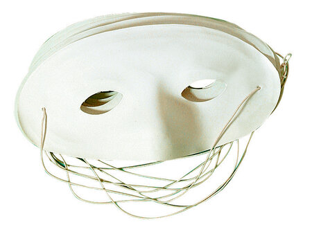 Masques enfant Loups en plastique blanc 8 5 x 16 cm x 5 pièces