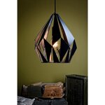 Eglo lampe suspendue carlton 1 noir et argenté 49255