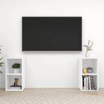 vidaXL Meubles TV 2 Pièces Blanc brillant 72x35x36 5 cm Aggloméré