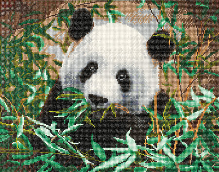 Tableau Broderie Diamant Crystal Art 40x50cm Panda