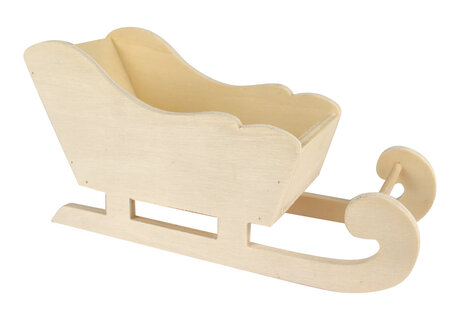 Traineau du Père Noel en bois Déco de Noel 17 cm