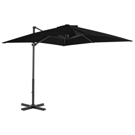 vidaXL Parasol déporté et mât en aluminium Noir 250x250 cm