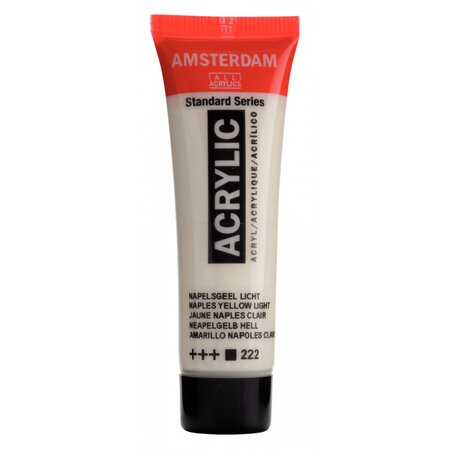 Peinture acrylique en tube jaune de naples clair 20ml - amsterdam