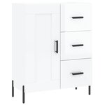 vidaXL Buffet haut Blanc brillant 69 5x34x180 cm Bois d'ingénierie