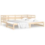 vidaXL Lit coulissant Bois de pin massif 2x(80x200) cm