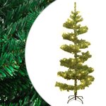 vidaXL Arbre de Noël hélicoïdal pré-éclairé et support vert 150 cm PVC