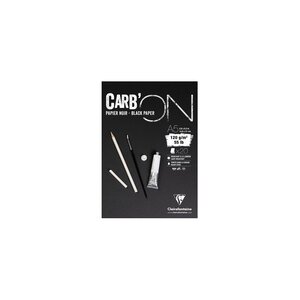 Bloc carb'on noir encolle a5 - 20 feuilles - 120g - clairefontaine