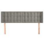 vidaXL Tête de lit avec oreilles Gris clair 147x16x78/88 cm Velours
