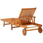 vidaXL Chaises longues 2 Pièces avec table et coussins Acacia solide