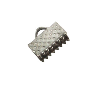 Embout fermoir pour ruban et miyuki 6x10mm Vieil Argent x18