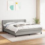 vidaXL Lit à sommier tapissier avec matelas Gris clair 180x200cm Tissu