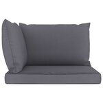vidaXL Canapé palette de jardin 2 places et coussins anthracite Pinède
