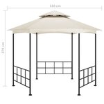 vidaXL Belvédère avec parois 3 1x2 7 m Crème
