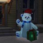 vidaXL Ours polaire gonflable de Noël à LED pour Int/Ext 1 8 m