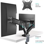 Onkron g160 blk support de bureau pour deux écrans pc de 13 à 32 pouces noir