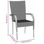 vidaXL Ensemble à dîner de jardin 7 Pièces Gris Résine tressée