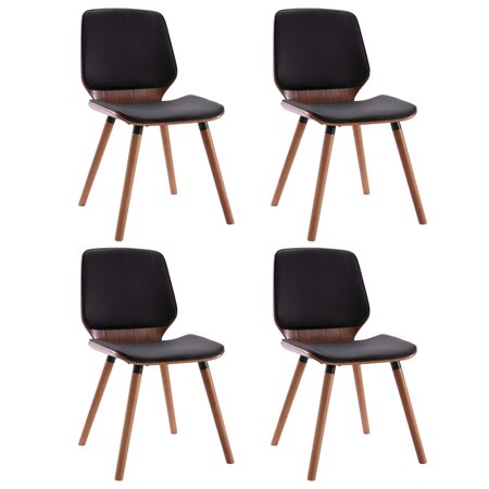 vidaXL Chaises à manger lot de 4 noir similicuir