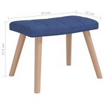 vidaXL Chaise à bascule avec tabouret Bleu Tissu